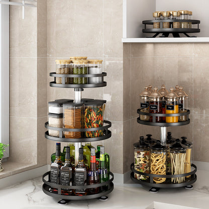 3-Tier Season Rack Organizer, Rotating Kitchen Stand