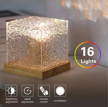 Crystal Glow Water Ripple LED Lamp - Cubed